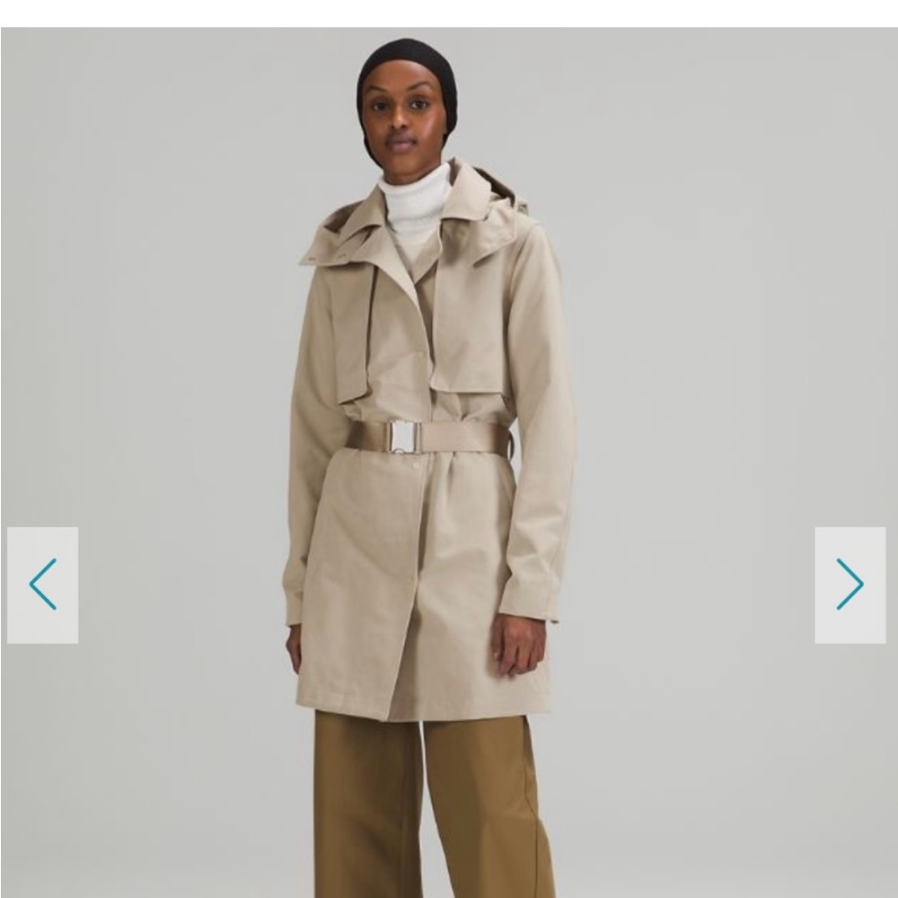 Lululemon Belted Trench Coat with Hood - size 4  EUC